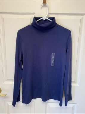 Karen Scott Navy Blue Turtleneck Long Sleeve Tee